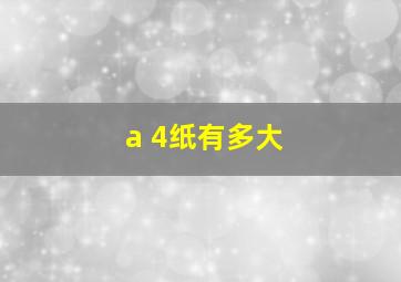 a 4纸有多大